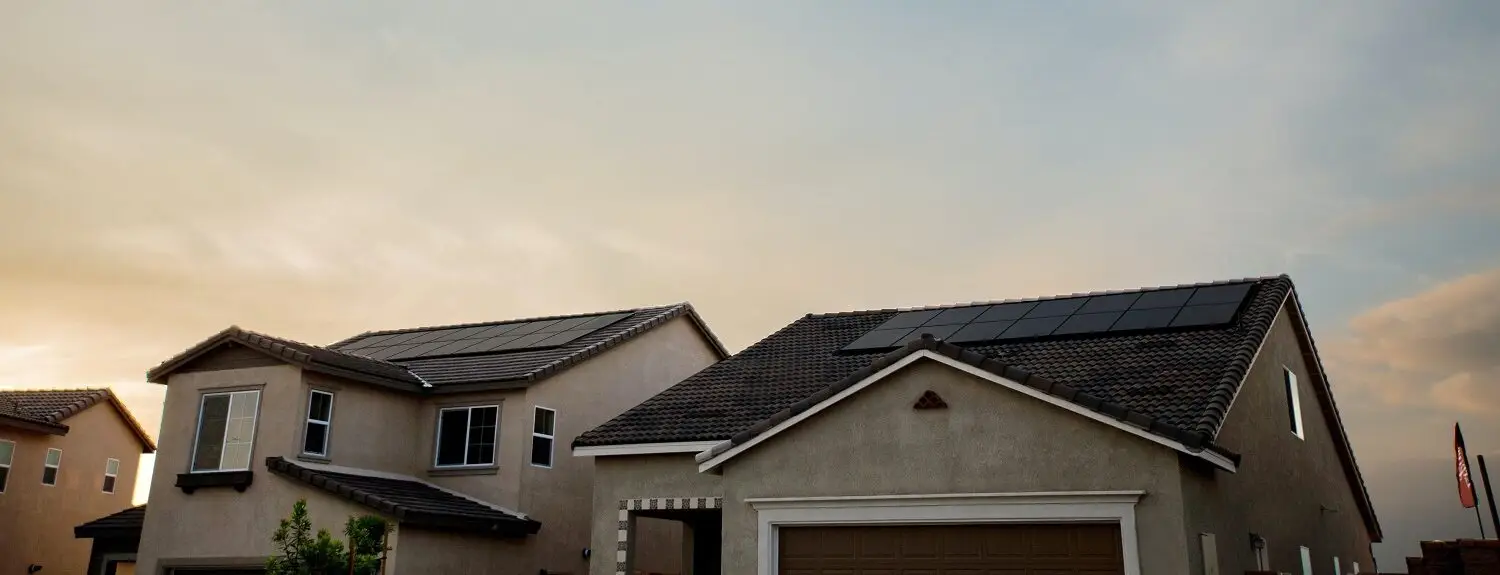 solar panels on a home.