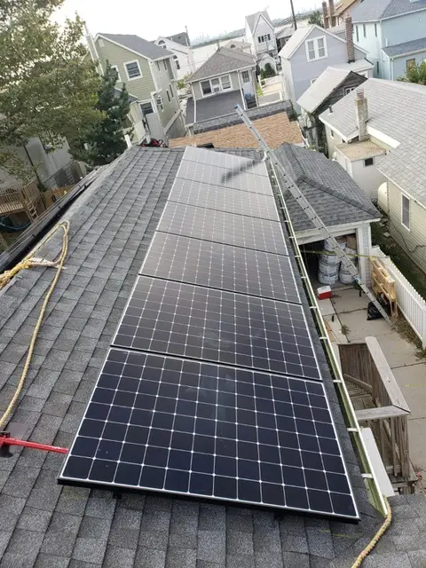 solar panels on roof