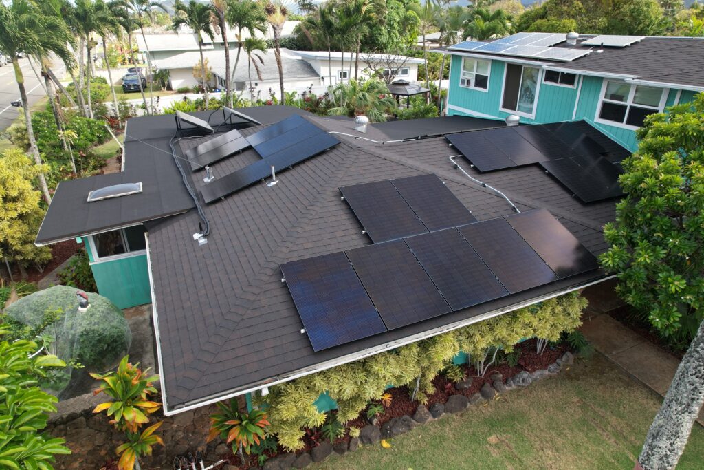 solar panels on rooftop