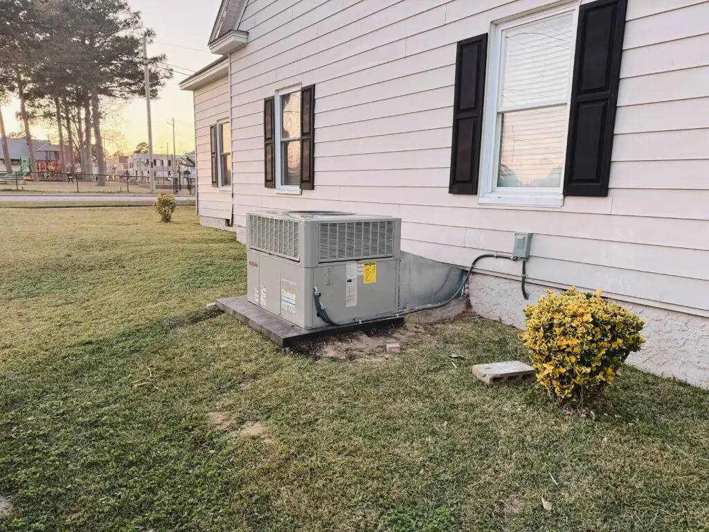 HVAC unit on the side of house