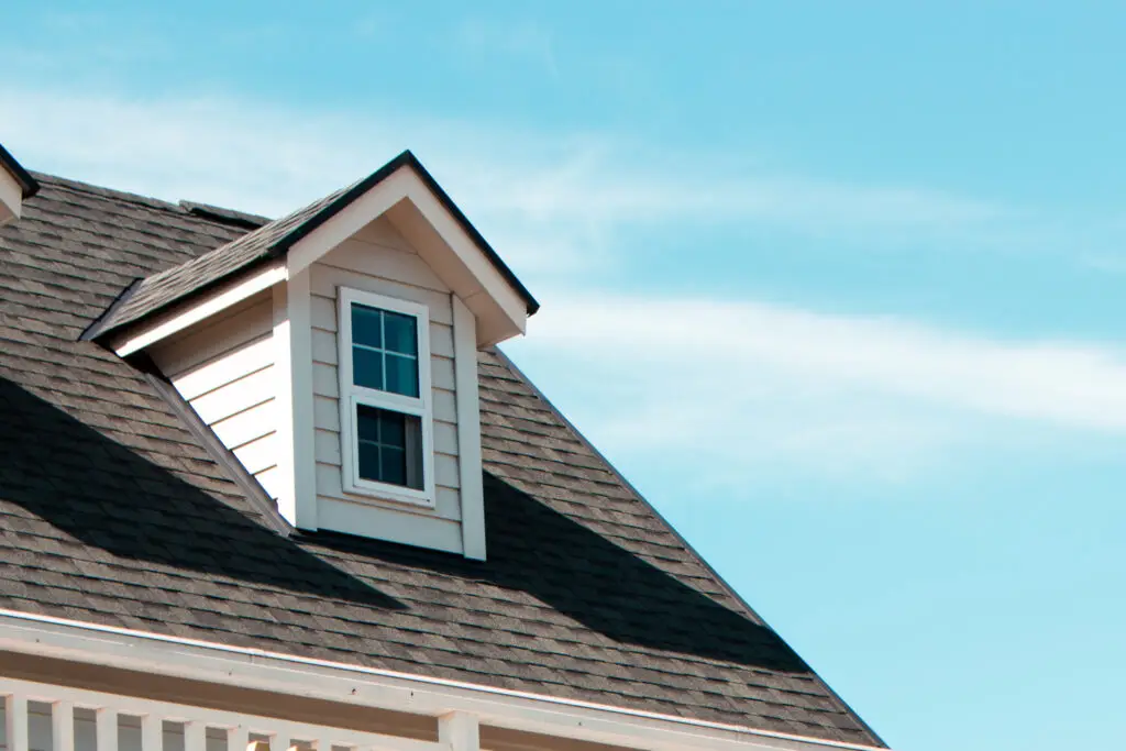 view of a homes roof.