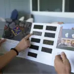 hand pointing at book