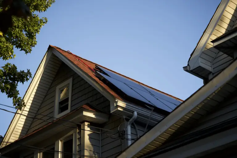 solar panels on roof top.